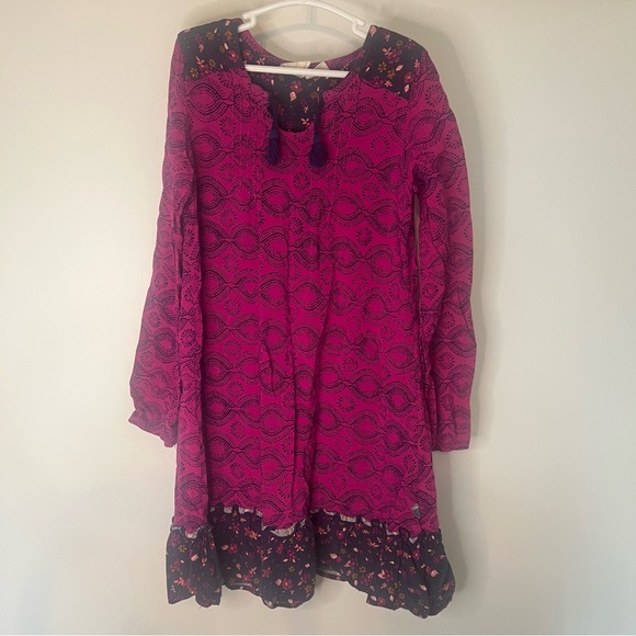 Roxy Other - Roxy Fuchsia and Black  Patterned Fabric Dress